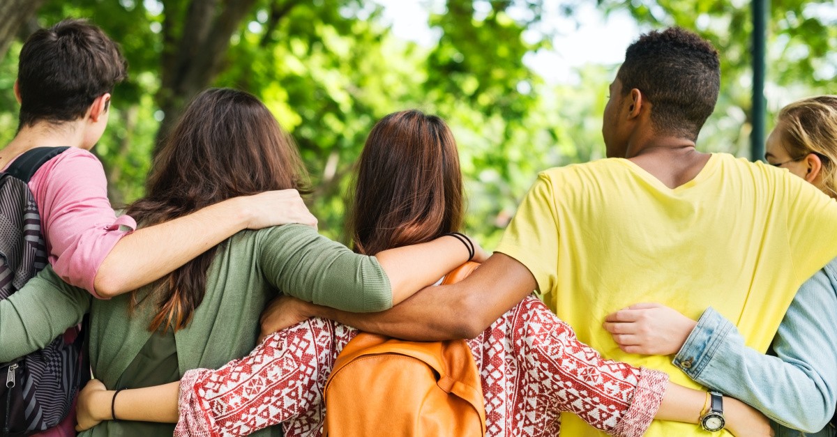 A multi-ethnic group of friends, Christian community