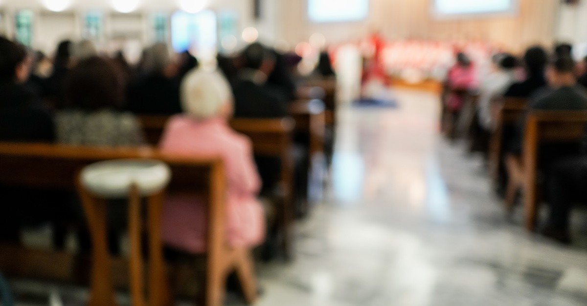 Blurry church photo of congregation