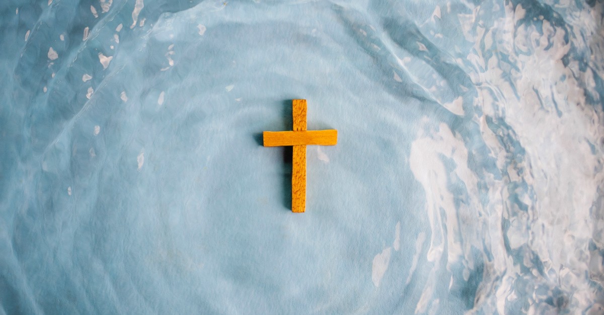 cross in water; baptism